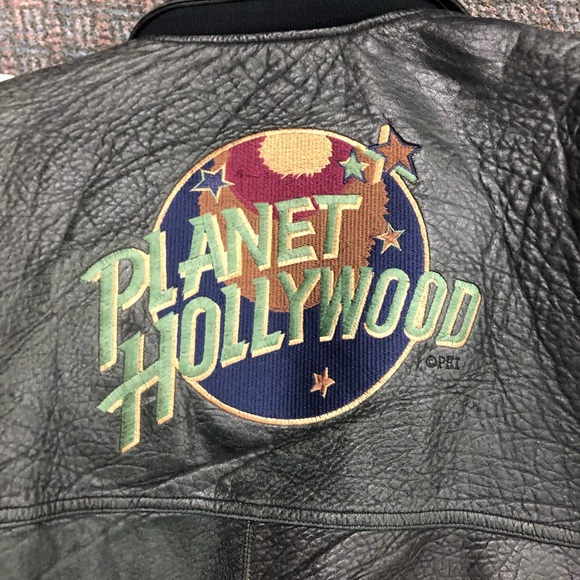 Planet Hollywood vintage, reversible leather plus size bomber jacket - Picture 13 of 16